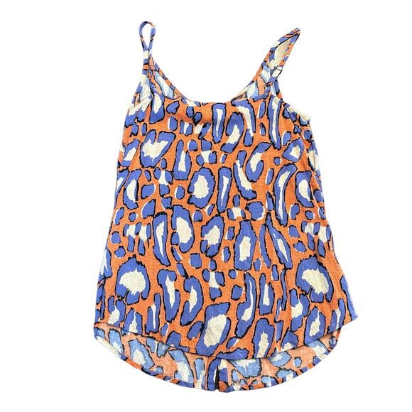 Cabi Womens tank blouse Style 5040 orange purple pattern button down Size XS - Picture 5 of 8